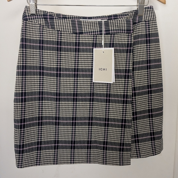 ICHI PLEAD MINI SKIRT SIZE 38 - Picture 2 of 6